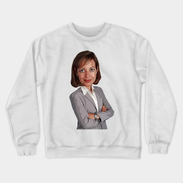 West Wing - CJ Cregg Bobblehead Crewneck Sweatshirt by baranskini